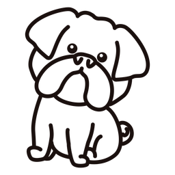 Golpe de bulldog lindo Diseño PNG