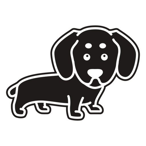 Cute Dachshund Black Transparent Png Svg Vector File