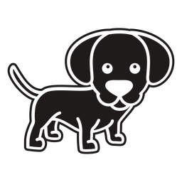 Cute puppy black PNG Design