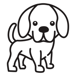 Cute Puppy Staring Stroke PNG & SVG Design For T-Shirts