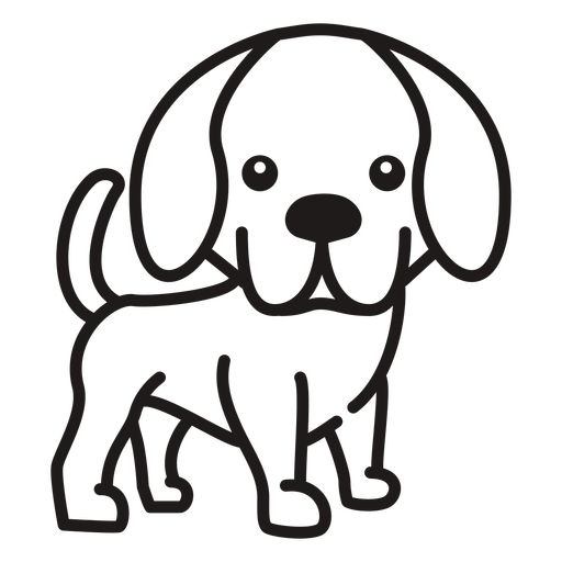 Cute puppy staring stroke - Transparent PNG & SVG vector file