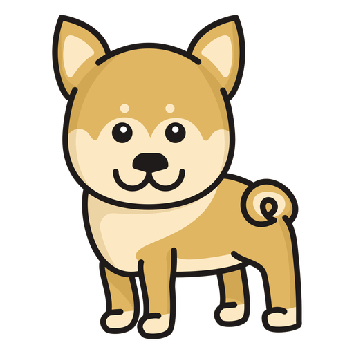 Lindo shiba coloreado Diseño PNG