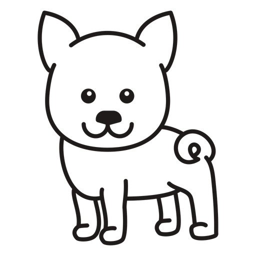 Cute shiba stroke PNG Design