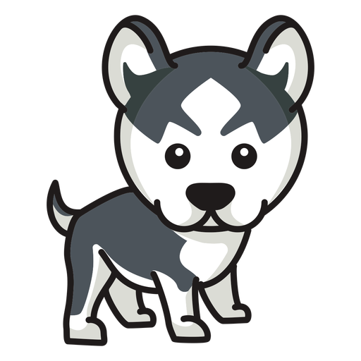 Cute siberian husky colored PNG Design