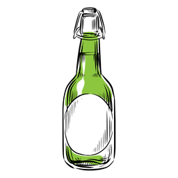 Drawn alcohol bottle PNG Design
