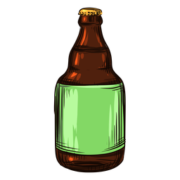 Drawn Beer Bottle PNG & SVG Design For T-Shirts