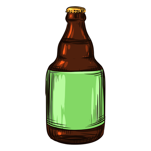 Drawn beer bottle