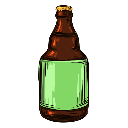 Gezeichnete Bierflasche - Transparenter PNG und SVG-Vektor