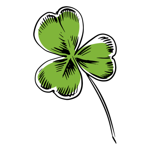 Drawn clover leaf PNG Design