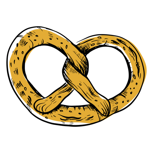 Dibujado pretzel twirly Diseño PNG