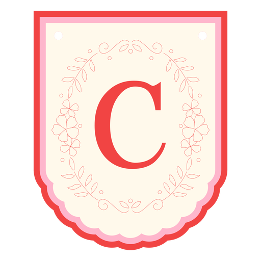 Floral garland banner letter c PNG Design