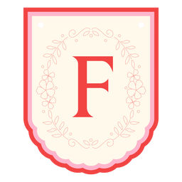 Letra f floral do banner com guirlanda Desenho PNG