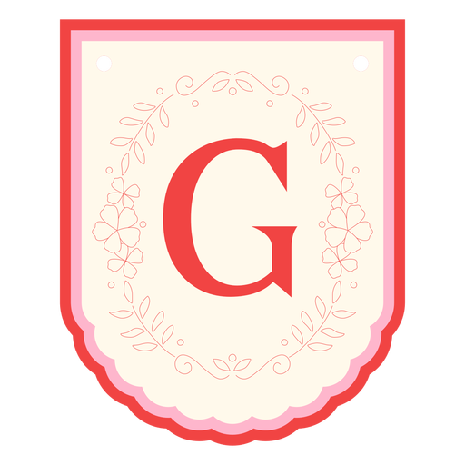 Floral garland banner letter g PNG Design