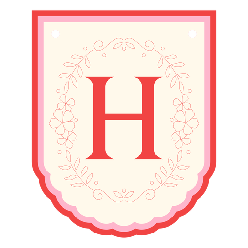 Letra de bandeira guirlanda floral h