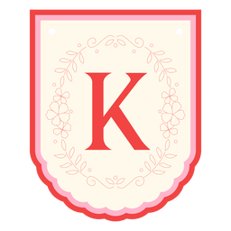 Floral garland banner letter k PNG Design