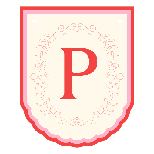 Floral garland banner letter p PNG Design