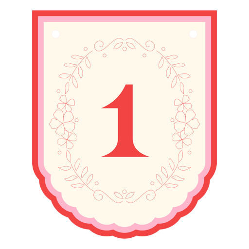 Blumengirlande Banner Nummer 1 PNG-Design