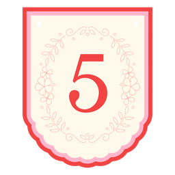Banner de guirlanda floral número 5 Desenho PNG
