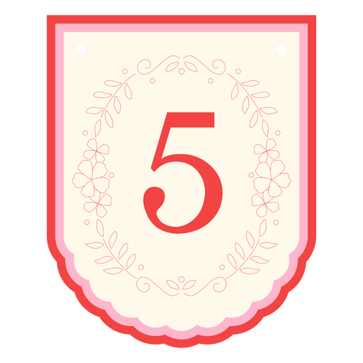 Banner de guirlanda floral número 5 Desenho PNG