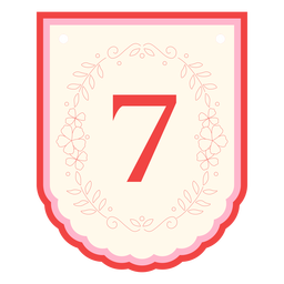 Banner de guirnalda floral número 7 Diseño PNG