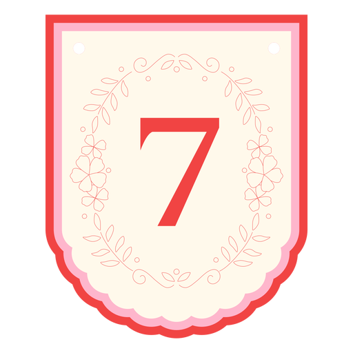 Blumengirlande Banner Nummer 7 PNG-Design