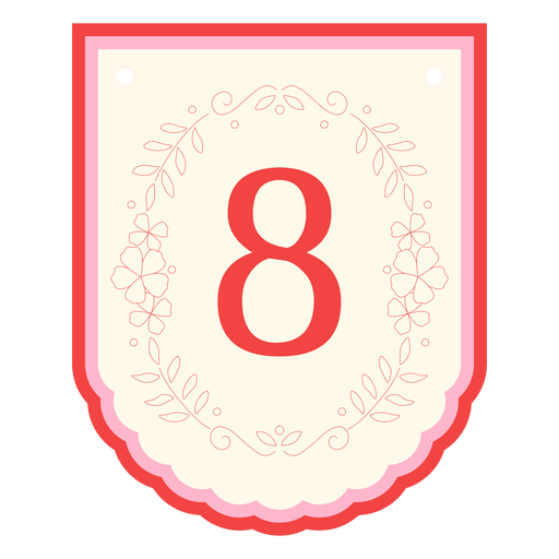 Blumengirlande Banner Nummer 8 PNG-Design