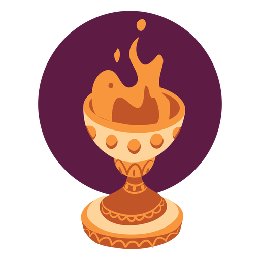 Goblet with fire PNG Design