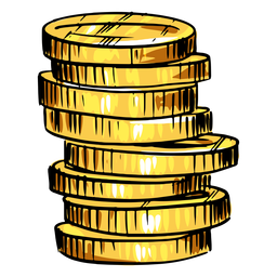 Gold coins stack PNG Design Transparent PNG