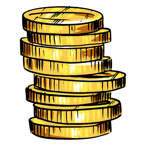 Pilha de moedas de ouro Desenho PNG