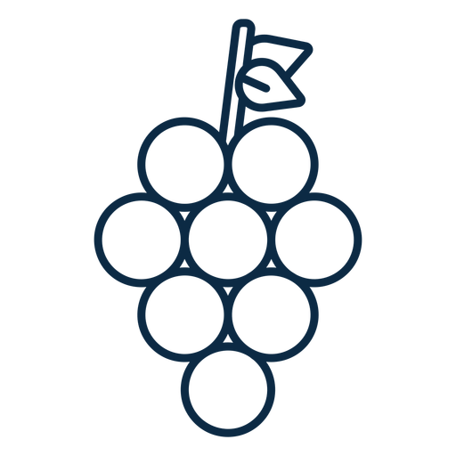 Trazo de icono de fruta de uva Diseño PNG