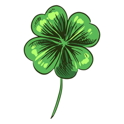 Folha de trevo verde desenhada Desenho PNG