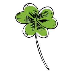 Trazo de trébol verde Diseño PNG