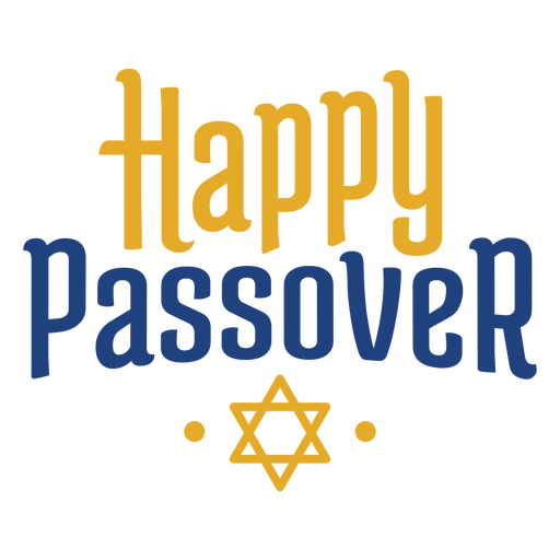 Happy passover yellow blue lettering - Transparent PNG & SVG vector file