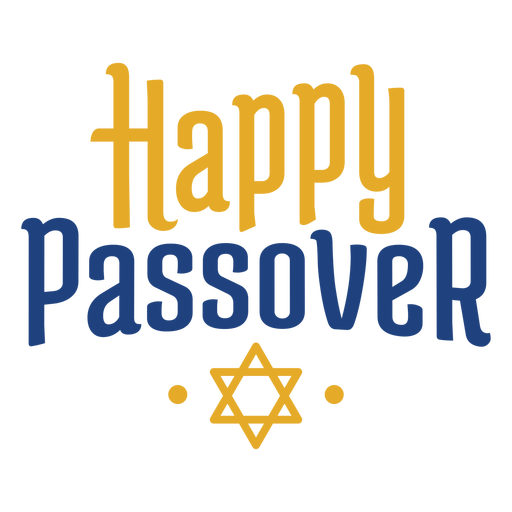 Happy passover yellow blue lettering PNG Design