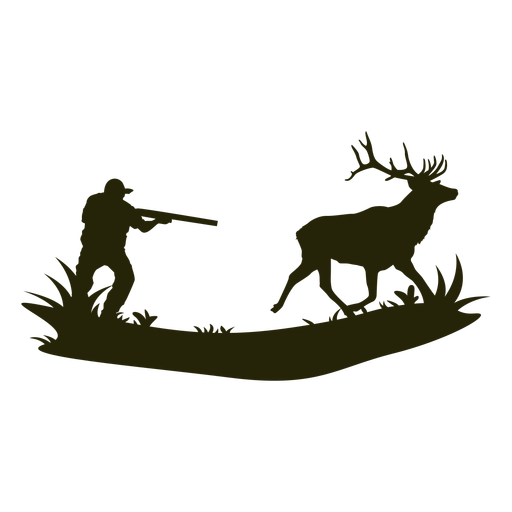 Hombre de silueta de ciervo de caza Diseño PNG