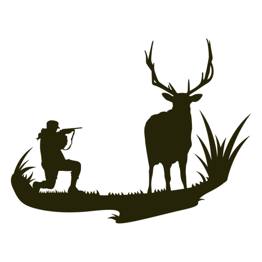 Hunting deer woman silhouette - Transparent PNG & SVG vector file