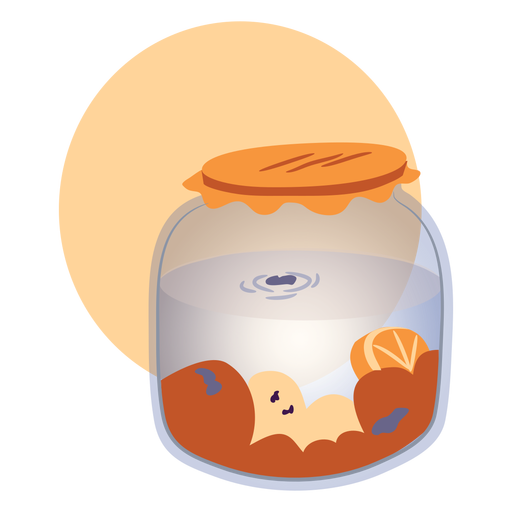 Jar with fruits and water PNG Design