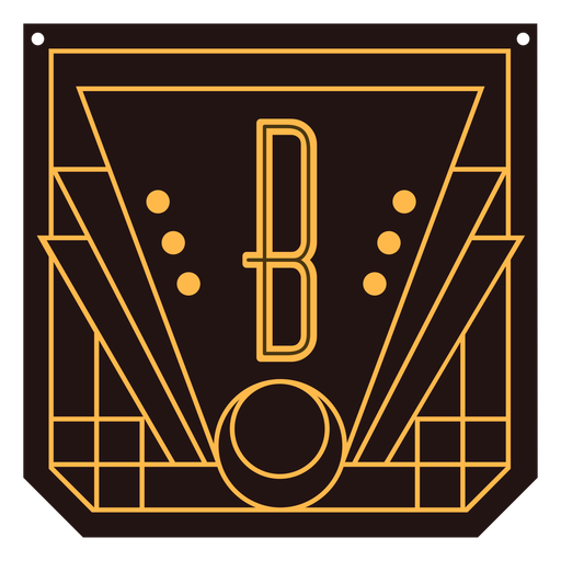 Buchstabe b Art-Deco-Banner PNG-Design