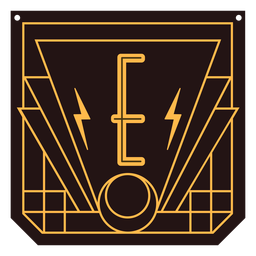Letter e art deco banner PNG Design