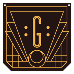 Letra g art deco banner Desenho PNG