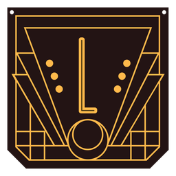 Letra l banner art deco Diseño PNG