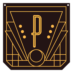 Buchstabe p Art-Deco-Banner PNG-Design