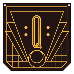 Carta q art deco banner Desenho PNG