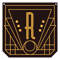 Buchstabe r Art-Deco-Banner PNG-Design