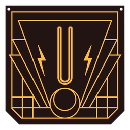 Letter u art deco banner PNG Design