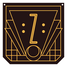 Banner de art deco de letra z Diseño PNG