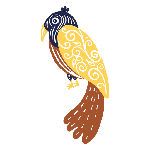 Long tailed bird illustration