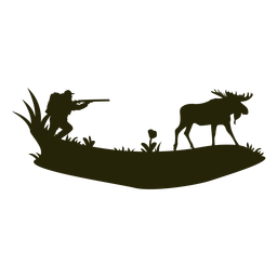 Mann der Hirschschattenbild jagt PNG-Design