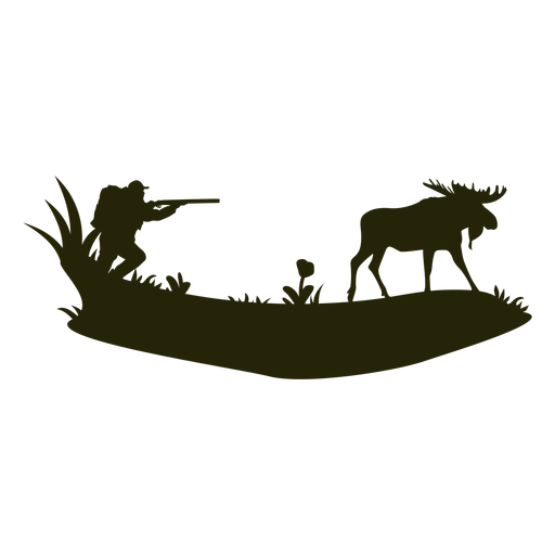 Download Man Hunting Deer Silhouette Transparent Png Svg Vector File