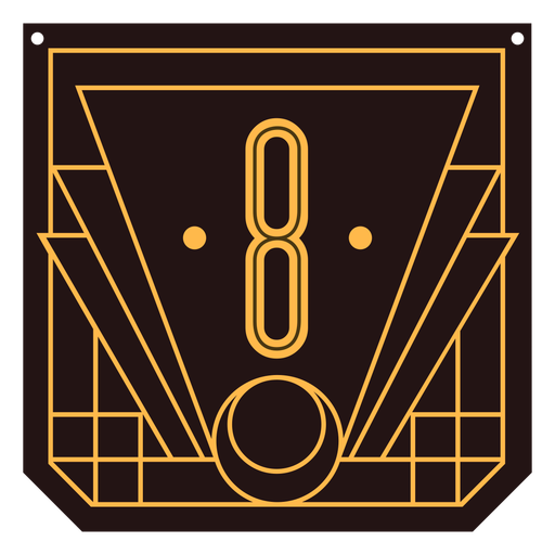 Art-Deco-Banner Nummer 8 PNG-Design